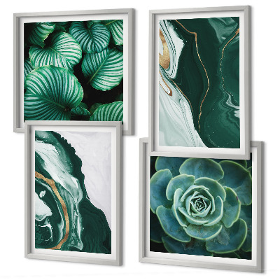 Multi-piece wall decor set Abstract Succulent Leaf Patterns