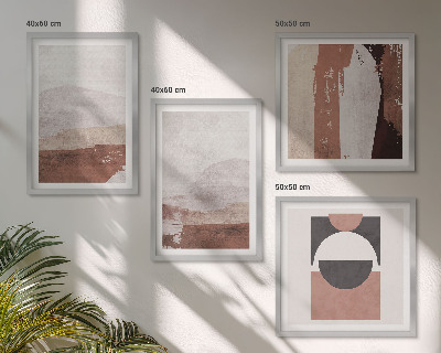 Set of 4 wall art pieces Abstract brown patterns
