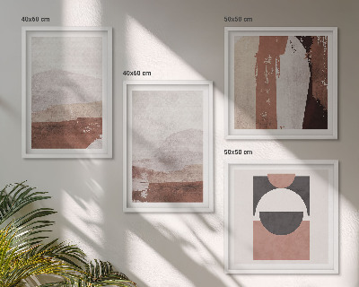 Set of 4 wall art pieces Abstract brown patterns