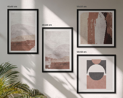 Set of 4 wall art pieces Abstract brown patterns
