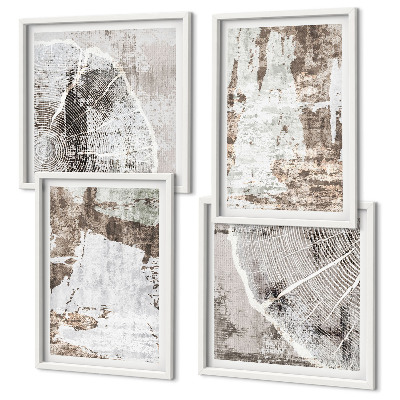 Multi-piece wall decor set Abstract patterns white brown