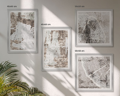 Multi-piece wall decor set Abstract patterns white brown