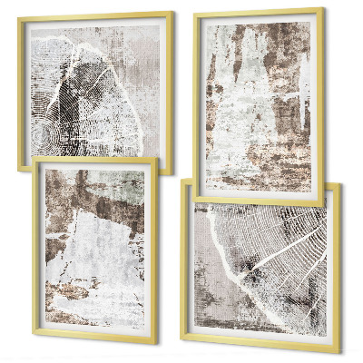 Multi-piece wall decor set Abstract patterns white brown