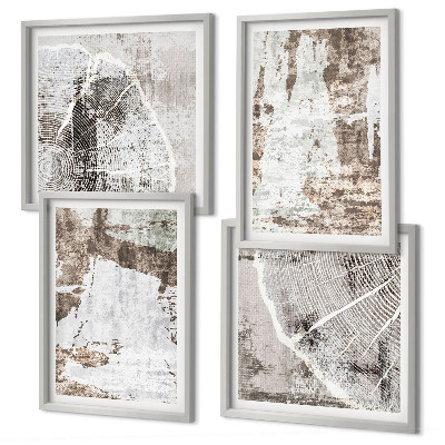 Multi-piece wall decor set Abstract patterns white brown