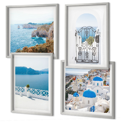 Wall art set Sea architecture of Greece