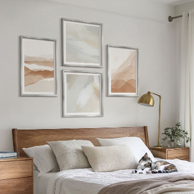 Wall art set Abstract brown landscapes