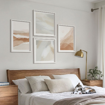 Wall art set Abstract brown landscapes