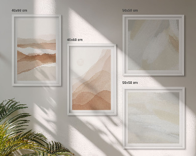 Wall art set Abstract brown landscapes