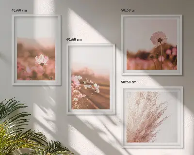 Wildflowers in the meadows in summer wall art set of 4 pieces