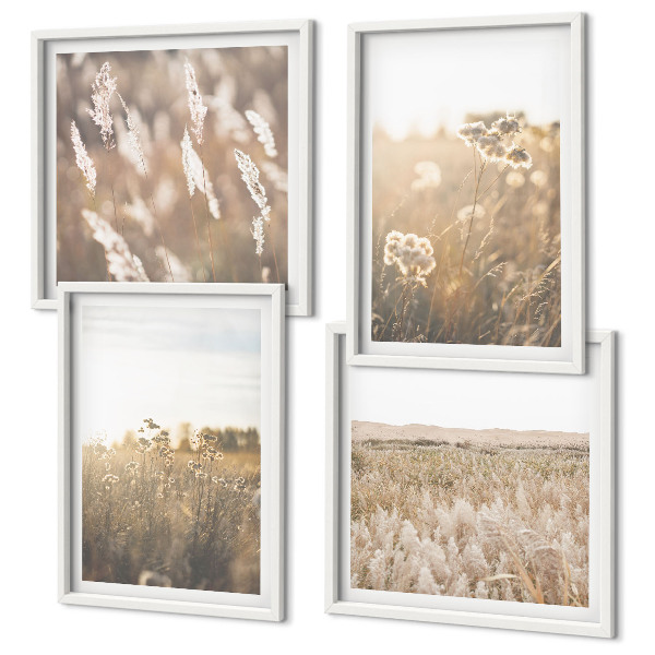 Multi-piece wall decor set Landscape grass flowers warmth