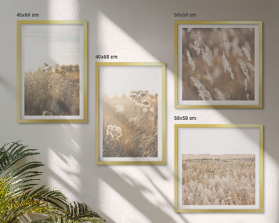Multi-piece wall decor set Landscape grass flowers warmth