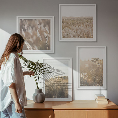 Multi-piece wall decor set Landscape grass flowers warmth
