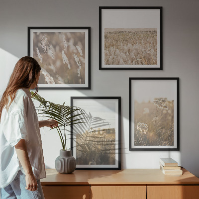 Multi-piece wall decor set Landscape grass flowers warmth