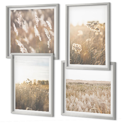 Multi-piece wall decor set Landscape grass flowers warmth