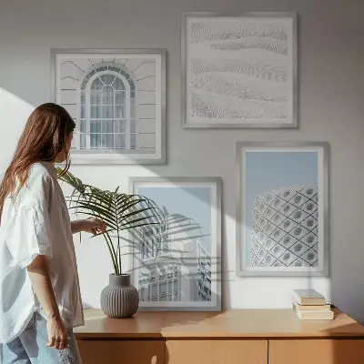 Modern architecture geometry wall art set modern architecture geometry art prints