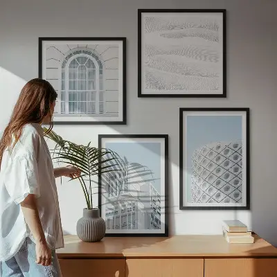 Modern architecture geometry wall art set modern architecture geometry art prints