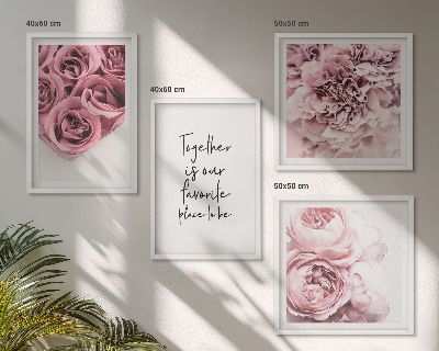 Multi-piece wall decor set Flowers bouquets of roses home inscription