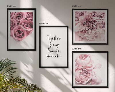 Multi-piece wall decor set Flowers bouquets of roses home inscription