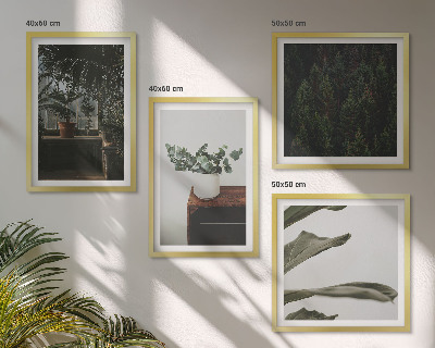 Set of 4 wall art pieces Rustic potted plants