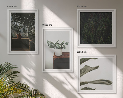 Set of 4 wall art pieces Rustic potted plants