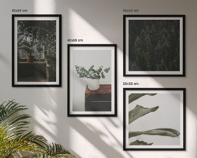Set of 4 wall art pieces Rustic potted plants