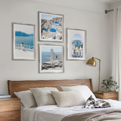 Multi-piece wall decor set White Sea buildings Greece