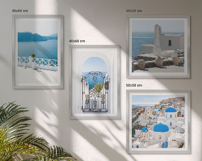 Multi-piece wall decor set White Sea buildings Greece