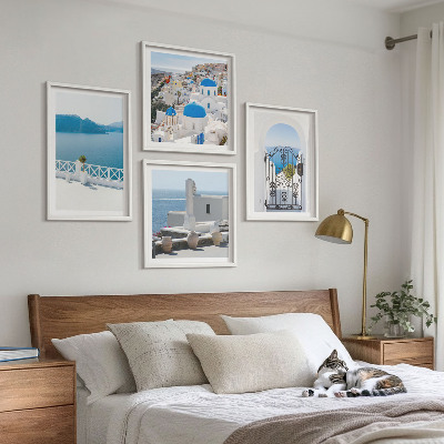 Multi-piece wall decor set White Sea buildings Greece