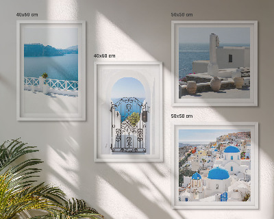Multi-piece wall decor set White Sea buildings Greece