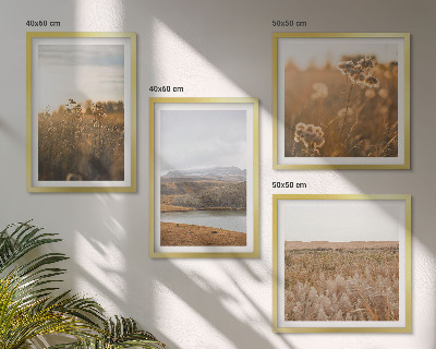 Set of 4 wall art pieces Landscapes meadows mountains lake