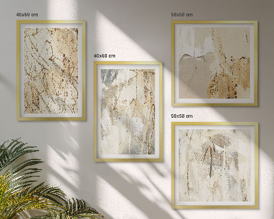 Multi-piece wall decor set Beige abstract shapes lines
