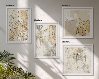 Multi-piece wall decor set Beige abstract shapes lines