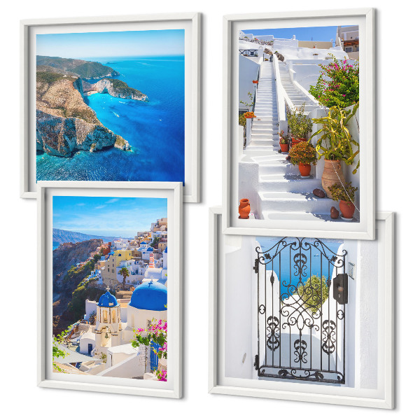 Wall art set Santorini Greek Architecture Oia