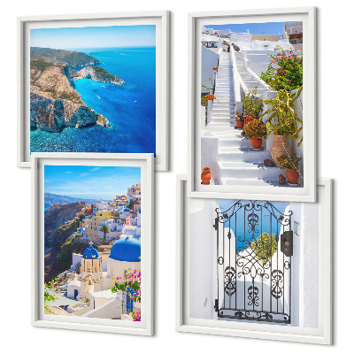 Wall art set Santorini Greek Architecture Oia