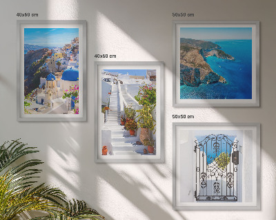 Wall art set Santorini Greek Architecture Oia
