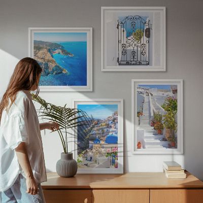 Wall art set Santorini Greek Architecture Oia