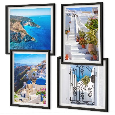 Wall art set Santorini Greek Architecture Oia