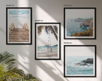 Multi-piece wall decor set Stairs beach sea view swing