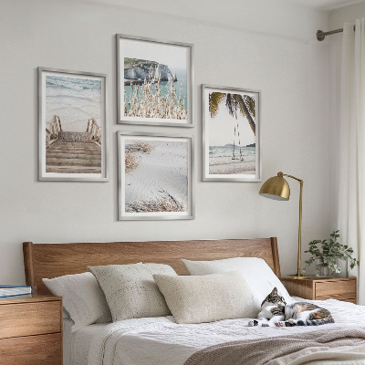 Wall art set Beach stairs swing sea