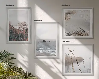 Abstract waves wall art set of 4 gray pastel pieces