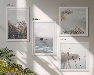 Abstract waves wall art set of 4 gray pastel pieces