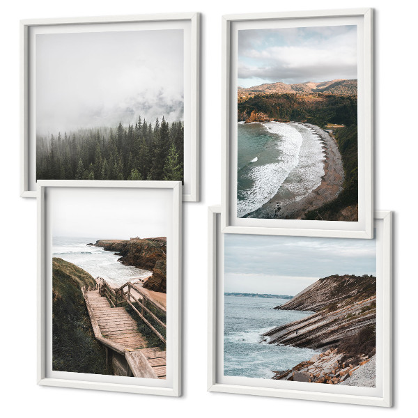 Multi-piece wall decor set Cliff views, beach landscapes