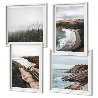 Multi-piece wall decor set Cliff views, beach landscapes