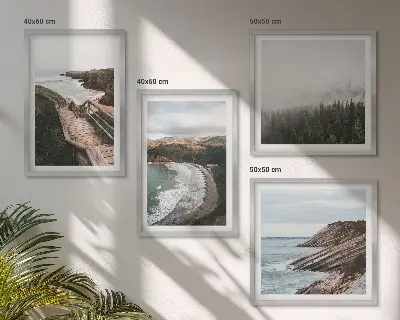 Multi-piece wall decor set cliff views and beach landscapes