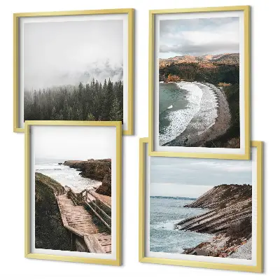 Multi-piece wall decor set cliff views and beach landscapes