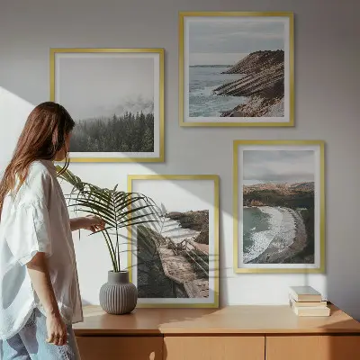 Multi-piece wall decor set cliff views and beach landscapes