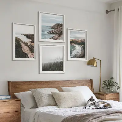 Multi-piece wall decor set cliff views and beach landscapes