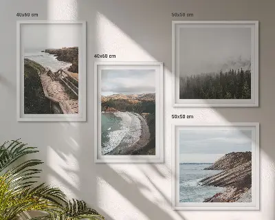 Multi-piece wall decor set cliff views and beach landscapes