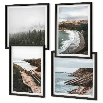 Multi-piece wall decor set cliff views and beach landscapes