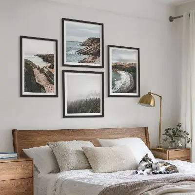 Multi-piece wall decor set cliff views and beach landscapes